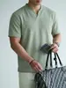 Camiseta de Manga Corta con Hombros Caídos y Cuello en V para Hombre, Sensación Cero tipo Algodón, Verano 2026, Absorbe la Humedad, Fresca y Transpirable, Camiseta Básica Casual para Hombre
