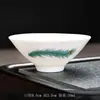 Cerámica Dehua, un juego de seis tazas de té pequeñas con forma de sombrero cónico, hechas de un material similar al jade de grasa de cordero, adecuadas para uso en el hogar o la oficina