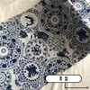 Tela Estampada Azul de Algodón y Lino Mediana Fondo Blanco Porcelana Azul y Blanca Tela Decorativa para Ropa de Mesa Ropa Algodón Puro por Defecto