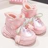 Botas de Nieve para Niñas Otoño e Invierno 2025 Nuevos Zapatos de Algodón Gruesos Cálidos de Felpa para Niños Mayores Botas de Algodón de Caña Alta