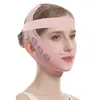Mascarilla facial física en forma de V de tejido hipoalergénico que se adapta uniformemente al rostro, calma la piel facial y es adecuada para uso doméstico como mascarilla moldeadora.