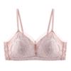 Meijiameinong Ropa Interior Fina Transpirable Top Levanta Busto Pequeño Encaje Dulce Gouhua Estéreo Sin Aros M82925