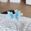 Anel Aberto de Esmalte Azul Borboleta Fresco e Frio com Gota de Óleo Nicho Luxo Leve High-End Empilhável para Mulheres