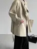 Gabardina de largo medio con diseño de cuadros tipo patchwork estilo coreano Jiangzuo para mujer, chaqueta versátil de Lyocell para otoño 2026 1999