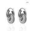 Aretes Versátiles Retro Europeos y Americanos con Incrustaciones de Diamantes, Aros Dobles, Desmontables, Multipropósito, Aretes Elegantes, Creativos y Exquisitos