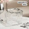 Lixeira de Mesa Pop-Up Tipo Prensa Feng Shui Ondulado com Caixa de Armazenamento com Tampa Lixeira de Mesa Sala de Estar Preguiçosa