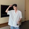 Camisa transpirable de verano guapa para niños manga corta estilista discoteca alta gama camisa de cuello cubano amantes de la moda urbana camisa