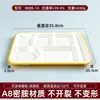 Bandejas de comida divididas de melamina, grado comercial, aspecto similar a la porcelana, bandejas rectangulares de seis compartimentos, vajilla para empleados, para uso en comedores y escuelas