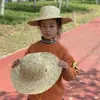 Chapéu de palha infantil cor primária primavera e verão Proteção ambiental chapéu de praia para bebês meninos e meninas chapéu de sol chapéu protetor solar para estudantes