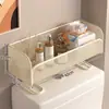 Prateleira de Armazenamento para Banheiro Acima do Vaso Sanitário, Prateleira de Armazenamento para Banheiro sem Furos para Artigos de Higiene Pessoal e Suprimentos de Banheiro, Solução de Armazenamento