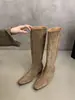 Botas 2026 gamuza mujer nuevas versátiles estilo francés hasta la rodilla para otoño con punta cuadrada