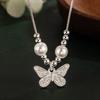 Collar de Mariposa de Perlas para Mujer Nuevo Diseño de Nicho Chino Lujo Ligero Exquisito Suave Perla de Imitación de Alta Calidad Cadena de Clavícula de Alta Gama