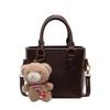 Bolso popular para ir al trabajo de este año para mujer otoño e invierno 2024 nuevo retro versátil bolso bandolera ocio portátil bolso de cubo
