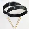 Tambor de mano negro tambor de mano con baqueta tambor de mano Instrumento de percusión Orff tambor de mano