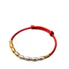 Pulsera de hilo rojo de siete cuentas, nuevo estilo chino, tejida a mano, unisex, trae riqueza y buena fortuna