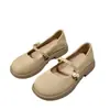 Sapatos Mary Jane de couro macio para mulheres, sapatos baixos de sola única, novo modelo outono 2026, slip-ons de uso bidirecional, adequados para combinar com saias, sapatos pequenos de couro delicados
