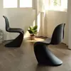 Taburete de maquillaje para el hogar nórdico, silla de reunión simple y creativa con respaldo, popular silla Panton de plástico acrílico, silla de comedor