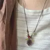 Collar de Uva Dopamina de Verano Colorido Frutal y Dulce para Mujer Collar de Cuerda Trenzada Morada Cadena de Clavícula Simple y Fresca