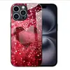Aplicável ao Vidro Temperado para Apple 18PRO 17PROMAX Capa Protetora Coração Vermelho iPhone16 Romântico 17E