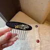 Peine Exquisito de Lujo Ligero con Moño de Pedrería, Herramienta de Peinado para Ordenar Cabello Suelto, Pinza para Flequillo, Sencillo Pasador Accesorio para el Cabello