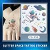 Pegatinas de Tatuaje Originales Nuevas Transfronterizas Impermeables con Purpurina Pegatinas de Tatuaje Espaciales Soñadoras Pegatinas de Tatuaje de Dibujos Animados para Niños