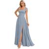 Vestido de Noche Nuevo de Verano y Otoño 2026 para Mujer de Amazon Transfronterizo, Elegante Vestido Largo con Tirante Ajustable, Vestido de Banquete