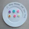 Novos acessórios coloridos doces de resina de cor sólida em formato de pétala atacado DIY grampo de franja cola de creme chaveiro tamancos