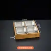 Creativo Plato de Nueve Compartimentos para Restaurantes Comerciales de Hot Pot, Restaurantes de Barbacoa, Bandejas de Carne y Verduras, Bandejas de Madera de Bambú, Platos Divididos