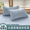 Funda de almohada de color liso con capa aislante, previene las manchas de aceite y el amarilleo, transpirable, lavable, extraíble para uso doméstico