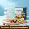Juego de fiambreras de vidrio transfronterizas, aptas para microondas, con tapa, para que los trabajadores de oficina lleven comida, mantiene la comida fresca