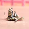 Latão Puro Jornada ao Oeste Mestre e Discípulo Cruzando a Tartaruga Marinha Envio Retro Decorativo Desktop Micro Paisagem Animais de Chá Artesanato Ornamentos