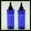 Botella de 250 ml con punta botella de punta gorro eléctrico para el cabello botella tapa de punta botella de plástico para apretar 250 botella PET de hombro plano