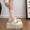 Solado Grosso Estilo Bolo de Arroz Estilo Fada Lenço de Cabeça Meia Sapatilha Roupas de Exterior Femininas 2026 Novo Verão Sandálias Mary Jane Birkenstock
