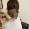 Anillo para el cabello de tejido plisado geométrico cuadrado vintage de Corea del Sur, cuerda para el cabello de alta calidad, accesorios para el cabello de moda que combinan con todo para mujeres