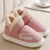 Botas de nieve de invierno para mujer, gruesas, impermeables, con suela gruesa, forradas de felpa para abrigar, zapatos de algodón para uso en interiores