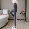 Calças de Veludo Novas de Outono e Inverno para Uso Externo, Leggings Cinzas para Mulheres, Cintura Alta, Tamanho Grande, Mm Gordinha, Pés Pequenos, Calças Térmicas, Calças de Algodão