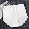 Roupa íntima plus size feminina seda gelo algodão sem costura na virilha meninas cintura alta respirável roupa íntima feminina verão fina atacado de fábrica