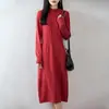 Novo Vestido de Malha 100% Lã Outono/Inverno 2026 para Mulheres, Gola Meia Alta, Modelagem Justa, Manga Longa, Base do Vestido Acima do Joelho