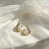 Brincos Versáteis de Venda Quente Transfronteiriça, Acessórios de Orelha com Design de Nicho, Brincos Vintage de Pérola e Zircônia para o Dia a Dia, Brincos no Atacado