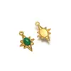 Colgante de Acero Inoxidable y Piedra Natural, Colgante Dorado de Calabaza de Ocho Puntas, Collar, Pendientes, Accesorios de Joyería Estilo Europeo y Americano DIY
