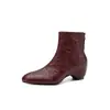 Botines cortos de moda estilo británico de 5 cm, nuevo modelo otoño e invierno 2026, puntera redonda, tacón grueso, cierre de cremallera en la parte trasera y botines para mujer