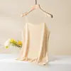 Camisola Transfronteriza al por Mayor de Seda Hielo Sin Costuras Sensación Desnuda Color Sólido Clásica Casual Base Larga Sin Copas Ropa Interior para Mujer
