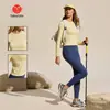 Nova Camiseta de Manga Longa Esportiva de Tricô para Golfe Feminina, Top Esportivo, Roupas para Uso Externo, Slim, Corrida, Fitness, Slim, Yoga