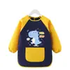 Bata de Pintura Infantil, Delantal de Pintura Artística, Babero para Comer de Bebé, Guardería Cinta Mágica Impermeable Ropa para Usar al Revés