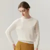 Suéter Nuevo de Cachemira Otoño e Invierno para Mujer Cuello Redondo Holgado Suave Pegajoso Jersey Versátil Trenzado Grueso Suéter Capa Base