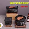 Parrilla Japonesa de Hierro Fundido Sartén Parrilla Plato Calentador con Vela Sartén Parrilla Wagyu Alcohol para Carbón Texto Carbón Parrilla de Carbón