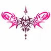 Pegatina de tatuaje de murciélago con corazón estilo europeo y americano, pegatina de tatuaje impermeable multicolor para el pecho