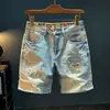 Nuevos Shorts de Mezclilla Rasgados para Hombre Verano 2026, Corte Recto Holgado, Pantalones Versátiles Casuales Retro de Moda de Longitud Media