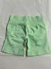 Pantalones cortos de tres puntos sin costuras de cintura baja, cintura alta de nailon mate de alta elasticidad, sección media-baja, fruncidos en la cintura, realce de glúteos, pantalones cortos de fitness para yoga