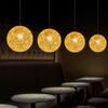 Lustre Redondo Criativo e Personalizado de Bola de Cânhamo Comercial Restaurante Bar Loja de Chá com Leite Bar de Arte Lâmpada Decorativa Tecida à Mão